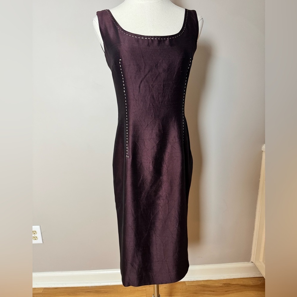 Christian Dior Boutique Contrast-Stitched Midi Dress US Size 4 - Picture 2 of 10